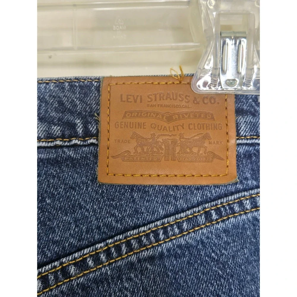 Levis Ribcage Straight Ankle Jeans Blue Denim High Rise Button Fly Mens 26